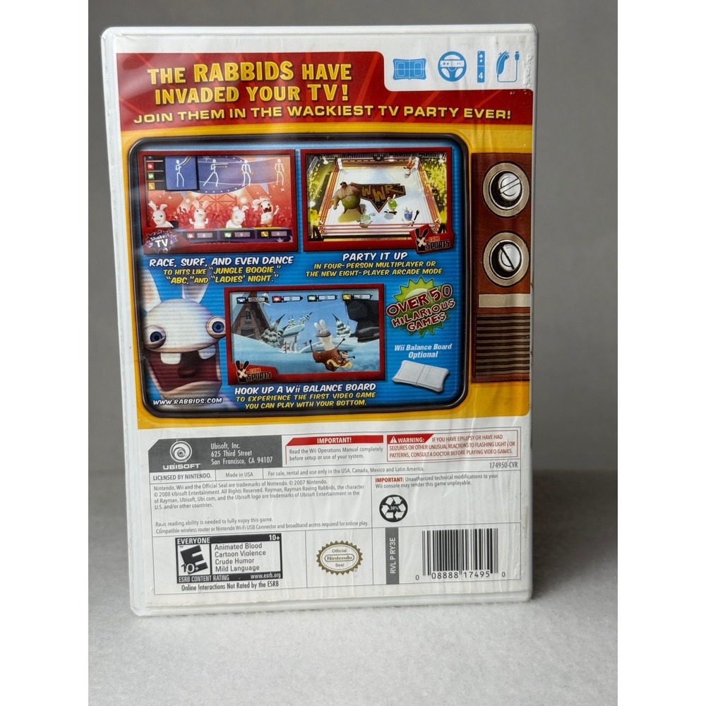 Rayman Raving Rabbids TV Party Nintendo Wii Ubisoft 2008 Game RVL-P-RY3E - Picture 4 of 6